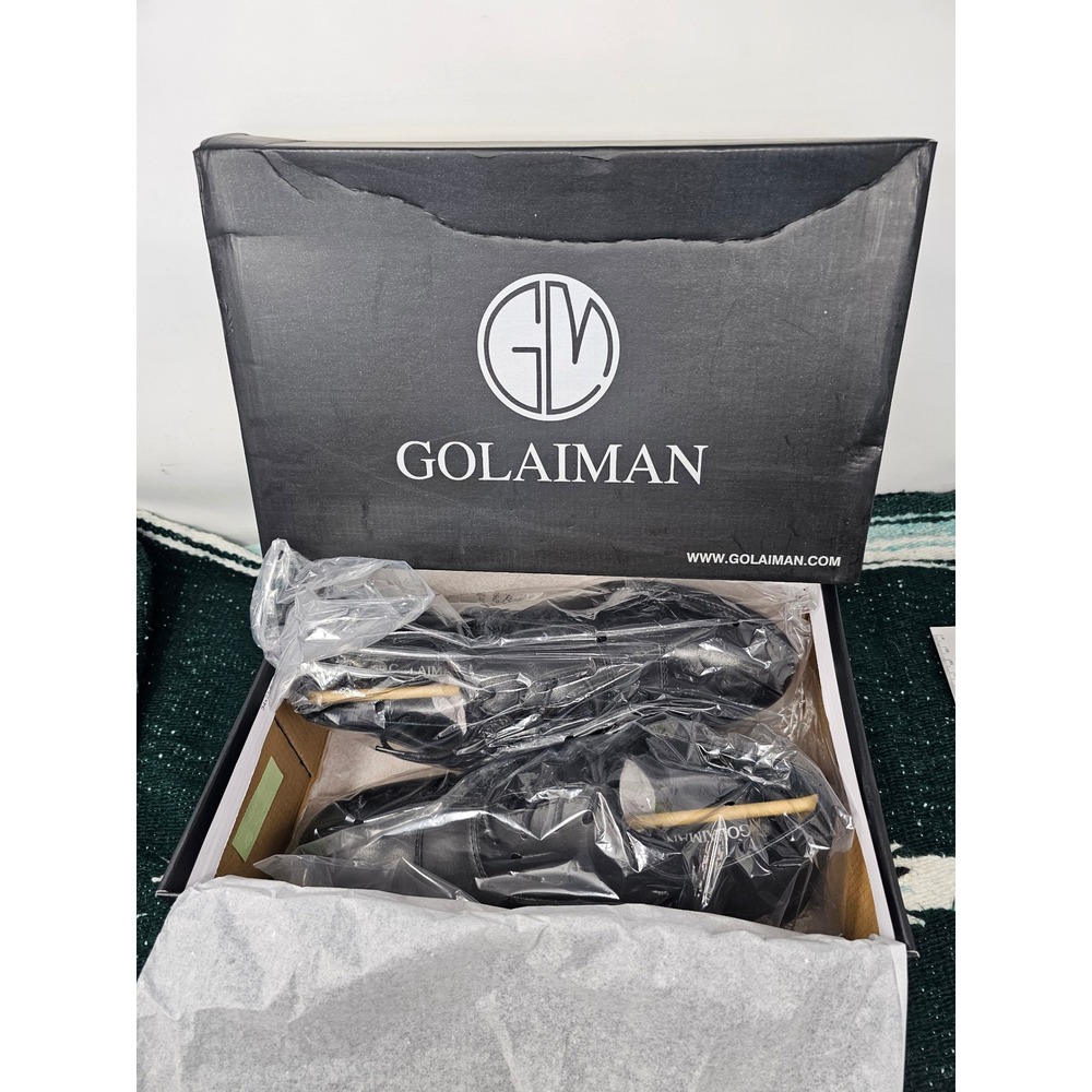 Golaiman Emmett Mens Dress Shoes Black Cap Toe Oxford Size 10 NEW
